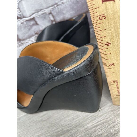 L'Amour Des Pieds Black Leather Strappy Wedge Open Toe Sandals Women 7M US/38EU - Picture 13 of 16